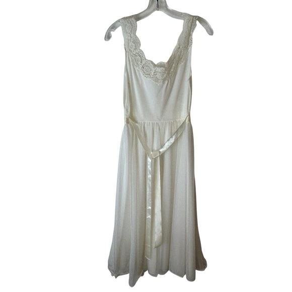 Vanity Fair Retro 60s Peignoir Two Piece Romantic Lace Nightgown & Robe Set S/M - Picture 5 of 15